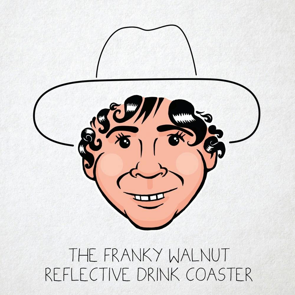 The Franky Walnut Reflective Drink Coaster