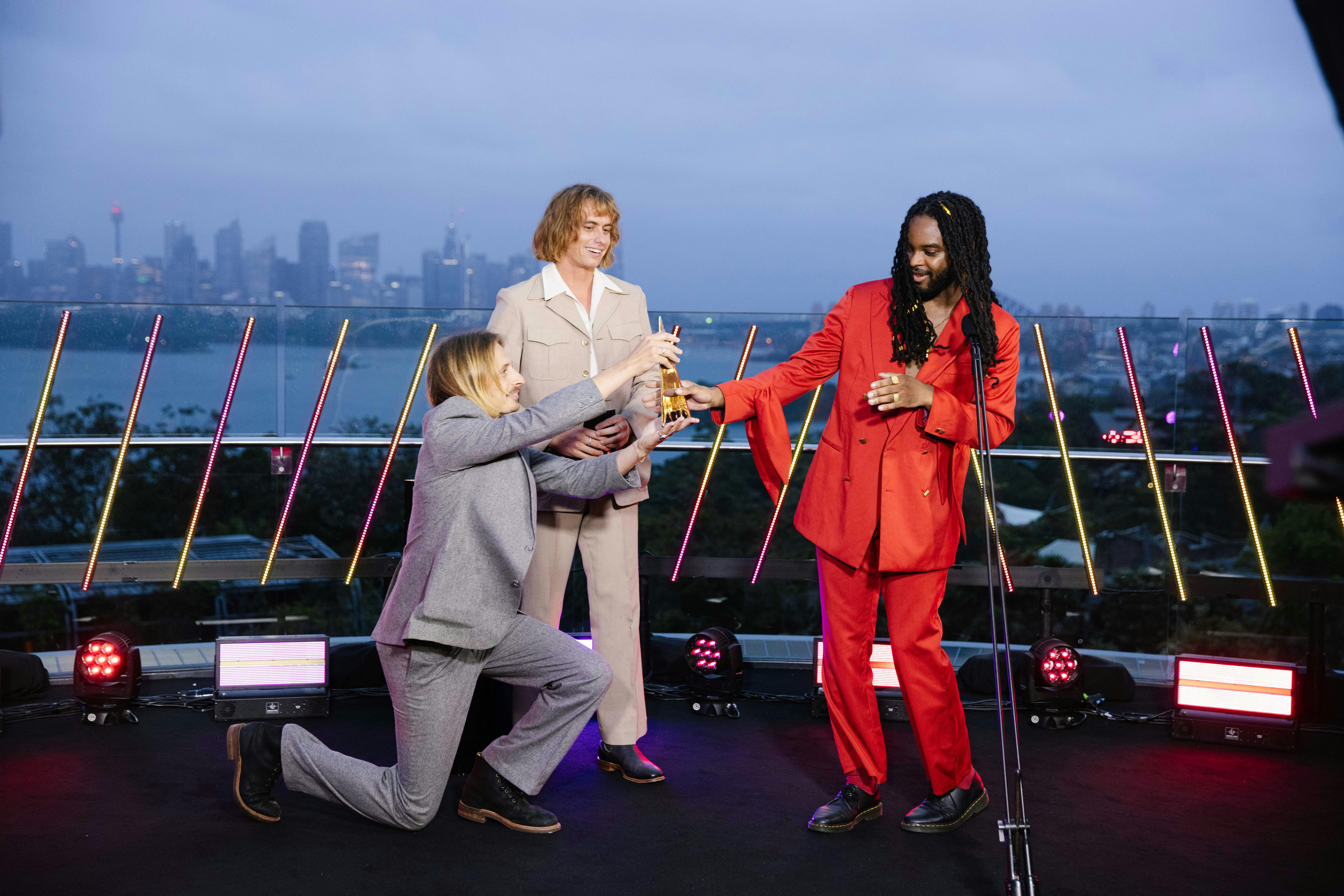 Lime Cordiale presents Genesis Owusu with an ARIA Award 