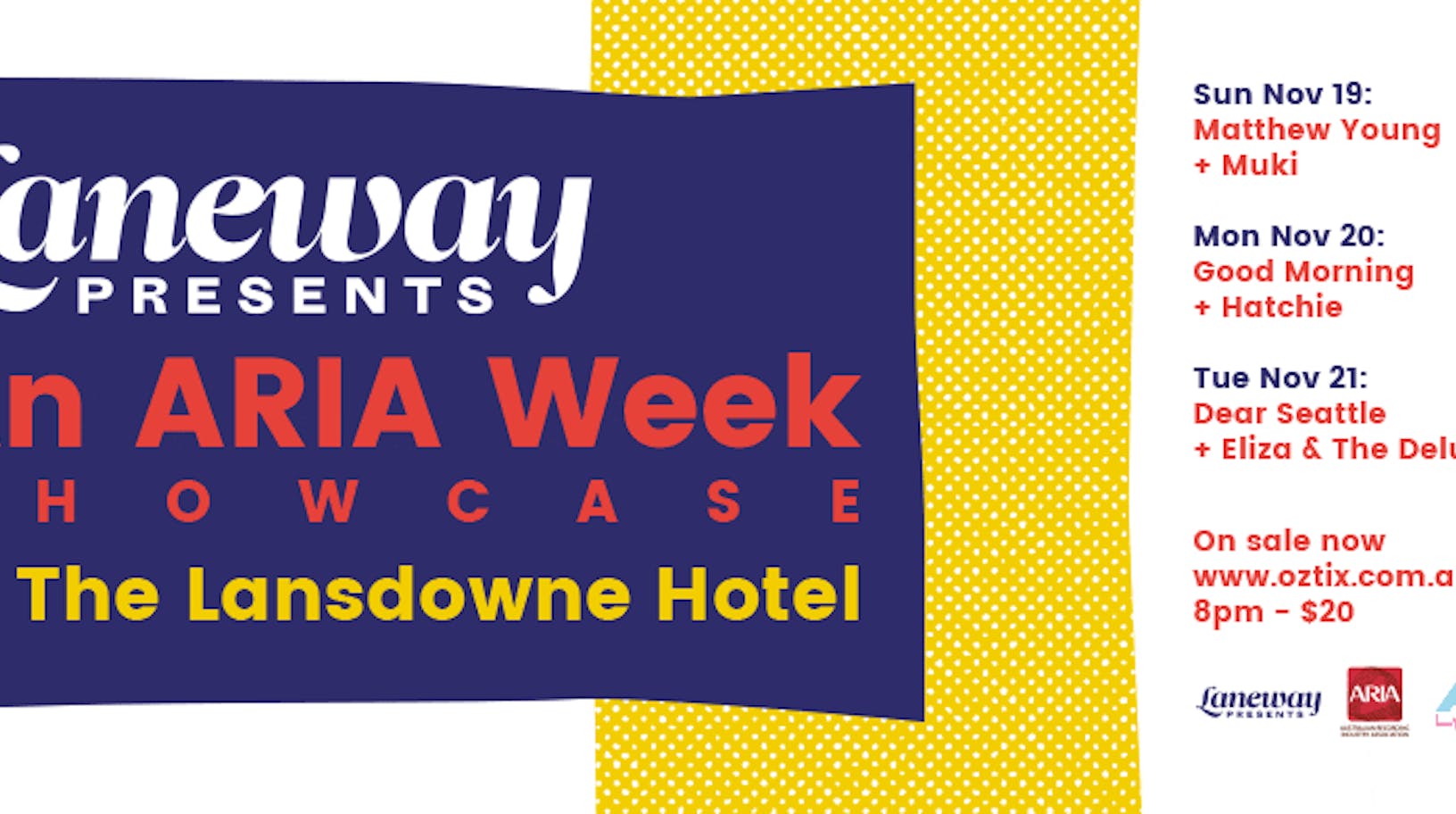 Laneway Presents & Aria Are Thrilled To Announce Three Curated Showcases To Kick Off Aria Week 2017